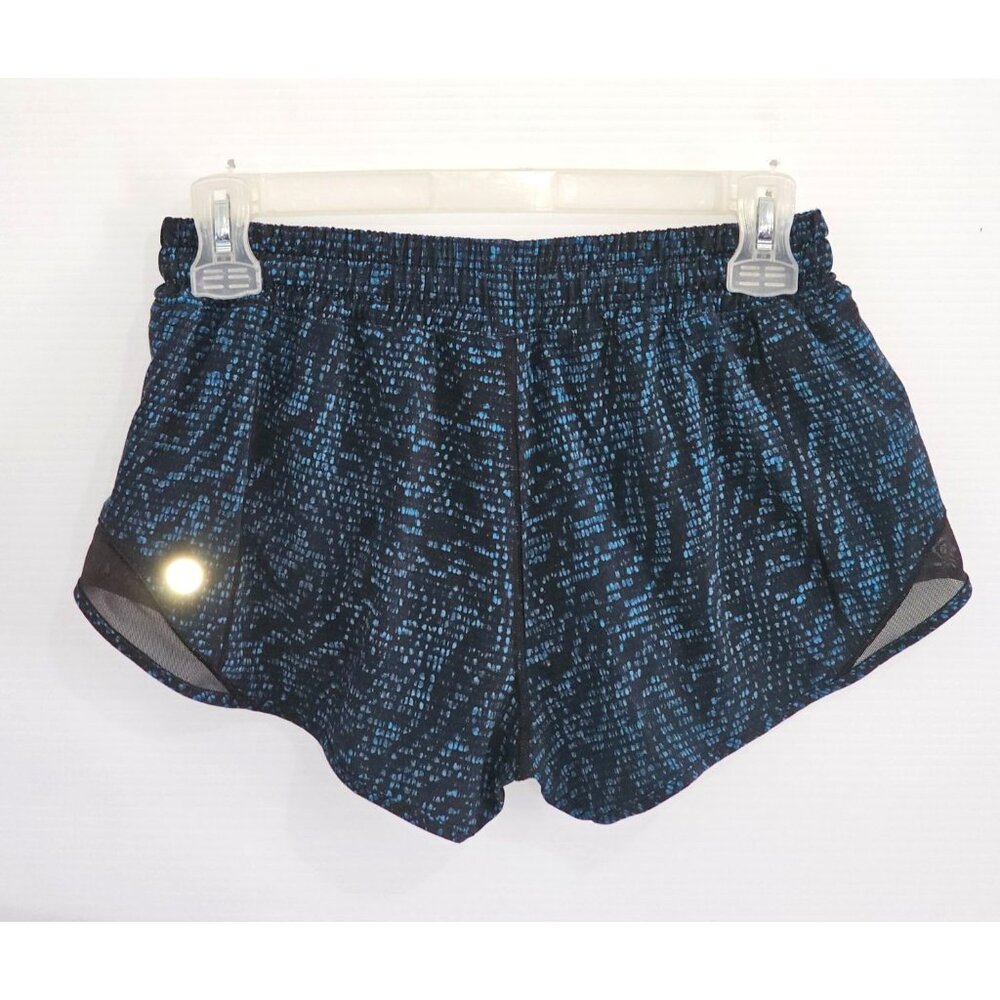 Lululemon Women's Blue Black Teal  Hotty Hot Short Pulse  Size 4 1808 - Picture 12 of 16